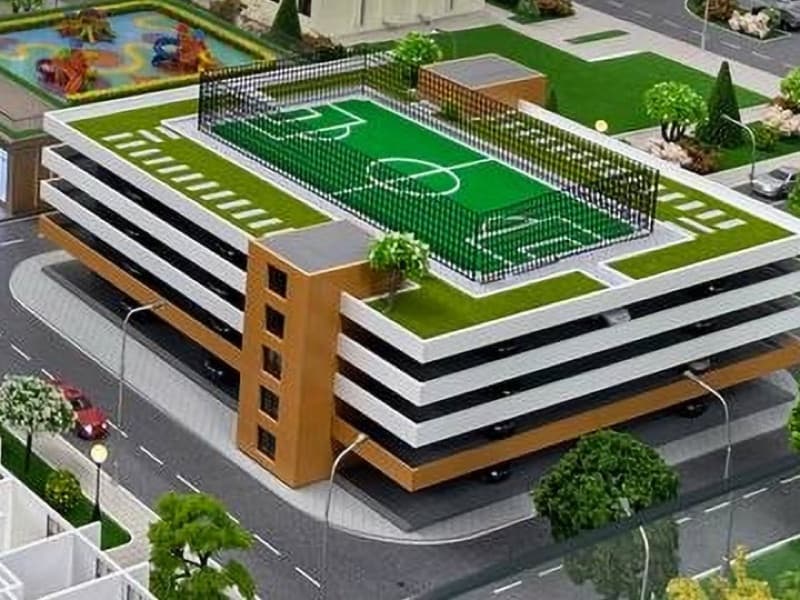 QO‘QON CITY maketi — ko‘p qavatli avtoturargoh